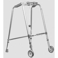 Reha Fund RF-100, aliumininis reabilitacinis vaikščiojimo rėmas, 560mm, 75-93cm, 127kg, 4 kojos, 2 ratai, pilkas, ergonomiškas