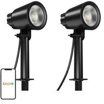 Lepro PG1-2-EU sodo žibintas, 16W, 500lm, IP65, 2 vnt., su įžeminimu