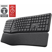 Trust Keyra ergonomiška belaidė klaviatūra 25459, RF+Bluetooth, QWERTY, 111 klavišų, riešų atrama, įkraunama