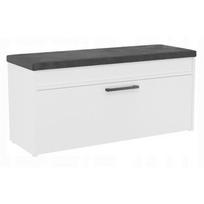 Topeshop PARMA SZAFKA BIEL batų spintelė, 1000x490x350 mm, 6 poros, laminuota medžio drožlių plokštė, balta, juodos rankenos