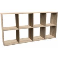 Top E Shop MALAX 2X4 SONOMA knygų lentyna, M-MP-R-MLX-2X4-SON, 1470mm, 750mm, 300mm, 8 lentynos, medžio drožlių plokštė, ąžuolas