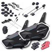 Midland R1 MESH TWIN motociklo ausinės, 23h, 500m, IPX6, 6 vartotojai, atsparios vandeniui