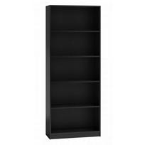 Top E Shop R60 CZERŃ biuro knygų spinta, 600x300x1820mm, 5 lentynos, 3 reguliuojamos, medžio drožlių plokštė, juoda, matinė, 16mm