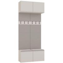 Top E Shop HAGA II 2W spinta M-MP-G-HAG-II/2W-KASZ, 1000mm, 2380mm, 350mm, 4 durys, 6 pakabos, TIP-ON, matinis, laminuotas