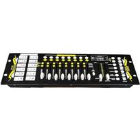 LIGHT4ME DMX 192 MKII DMX valdiklis, 0,5A, 1xDMX out, 10 faderių, 184 programos, 9-12V, USB, juoda/geltona