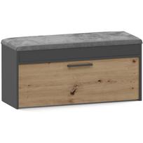 Topeshop PARMA batų spinta ANT/ART, 1000x490x350mm, 1 durys, 1 lentyna, matinė, antracitas/ąžuolas