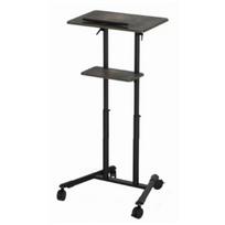 Gembird TVS-DESK-01-BK stovimas stalas, juodas, 530x690mm, 1110-1345mm, 20kg, MDF, reguliuojamas aukštis, ratukai