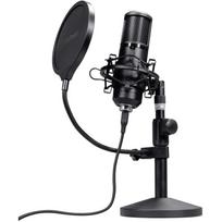 Trust GXT 269 Emita II Black Studio mikrofonas 25769, USB, 2.5m, metalinis korpusas, stovas, pop filtras