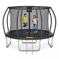 Sodo batutas 4FIZJO PRO 366 cm 12FT su tinklu ir kopėčiomis, juodas