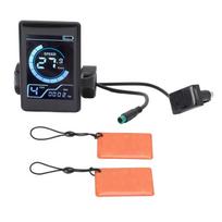 Dviračių ekranas LCD valdymo skydelis NFC indukcinis dizainas Lengvas montavimas su 2 kortelėmis dviračiams ir paspirtukams black