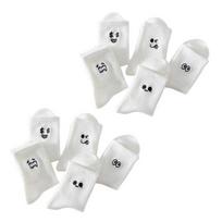 5 poros Unisex žieminės kojinės Animacinio veido siuvinėjimas Vidurio vamzdelio Didelio elastingumo apvyniojimas Neslystantis grindų kojinės Patogios Šilumos miegančios kojinės balta