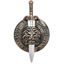 L 2026 Halloween Ancient Roman Warrior Cosplay Spartan Warrior Cape Cloak Role-playing Costume Carnival Party Performance Outfit M gray
