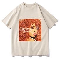 Ice Spice Baddie Baddie T-shirt Cotton Short Sleeve Casual Unisex Streetwear Men/Women Tshirts XXL beige