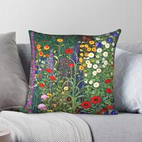 Klimt Flower Garden Square Pillowcase Polyester Linen Velvet Pattern Zip Decor Throw Pillow Case Room Cushion Case 30X30CM gray
