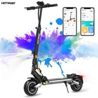 HITWAY Juodas&Pilkas Sulankstomas Elektrinis Paspiriamasis Dviratis 8.5  - Maksimali Galia 1200W - 15,6AH Baterija su LCD Ekranu - APP - Itin Nešiojamas
