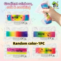 (HefengCL)Gradient Rainbow Butter Stick Squishy, Vibrant Soft Soothing Stress Relief Vent Fidget Toy, Classroom Reward Gift blue