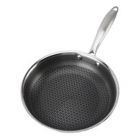 316 Stainless Steel Frying Pan Compound Bottom Universal Prevents Stick Easy to Clean Fry Pan for Induction Cooktops Gas Cooktops 20cm/7.9in gray