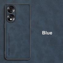 Luxury PU Leather Case For Honor 90 70 50 Back Cover Matte Full Protection TPU Silicone Phone Case For Honor50 Honor70 Honor90 For Honor 90 mėlyna