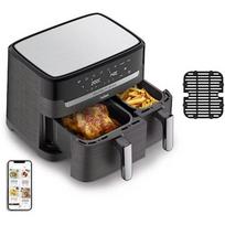Tefal double hot air fryer Dual Easy Fry & Grill (black, 2,700 watts, 2 baskets 5.2 liters + 3.1 liters) EY905B