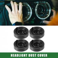 4pcs Universal 80mm Car Headlight Dust Covers LED Headlight Dust Cap black