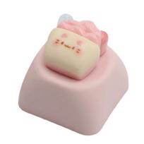 3D Cartoon Pig Resin Keycaps For Mechanical Keyboards Soft Color Optional Enhances Typing Design beige