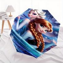 Disney Elsa,Anna,Frozen Fashion Manual Folding Umbrella - Reinforced Eight Ribs, Automatic Opening and Closing, Lightweight, Ssuitable For A gray