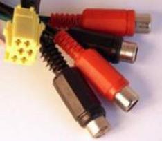 LAUNRC11, Jungtis auto. Mini ISO - Line out (4RCA)