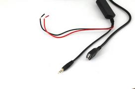 AUX įėjimo laidas, USB lizdas - 3.5mm kištukas, 15cm ilgis