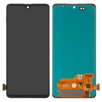 Ekranas tinkantis Samsung A515 A51 2020 su lietimui jautriu stikliuku ir rėmeliu Black OLED (real size)