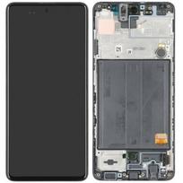 Ekranas tinkantis Samsung A515 A51 2020 su lietimui jautriu stikliuku ir rėmeliu Black (service pack)