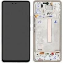 Ekranas tinkantis Samsung A536 A53 5G 2022 su lietimui jautriu stikliuku ir rėmeliu Awesome Peach (service pack)