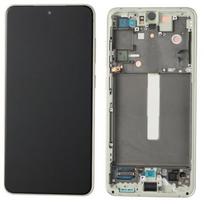 Ekranas tinkantis Samsung G990 S21 FE 5G su lietimui jautriu stikliuku ir rėmeliu Olive (service pack)