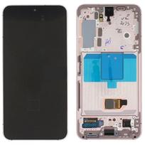 Ekranas tinkantis Samsung S901 S22 5G su lietimui jautriu stikliuku ir rėmeliu Pink Gold (service pack)