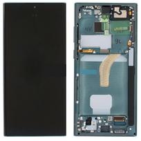 Ekranas tinkantis Samsung S908 S22 Ultra su lietimui jautriu stikliuku ir rėmeliu Green (service pack)