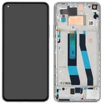 Ekranas tinkantis Xiaomi 11 Lite 5G NE su lietimui jautriu stikliuku ir rėmeliu Silver/White (service pack)