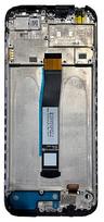 Ekranas tinkantis Xiaomi Redmi 10C 2022/Poco C40 su lietimui jautriu stikliuku ir rėmeliu Black (service pack)