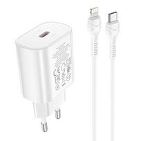 Įkroviklis Hoco N22 25W USB-C + USB-C to Lightning cable 1.0m baltas