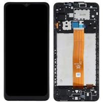 Ekranas tinkantis Samsung A125 A12 su lietimui jautriu stikliuku ir rėmeliu Black (service pack)