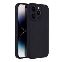 Dėklas Silicone Mag Cover (big hole) (MagSafe) skirtas iPhone 16 Plus juodas
