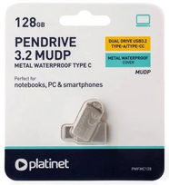 Atmintinė Platinet Metal UDP 128GB USB 3.2 + Type-C