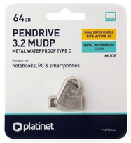 Atmintinė Platinet Metal UDP 64GB USB 3.2 + Type-C