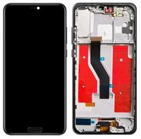 Ekranas tinkantis Huawei P20 PRO su lietimui jautriu stikliuku su home mygtuku ir rėmeliu Black OLED