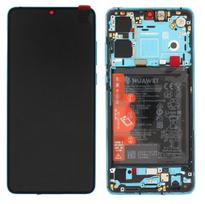 Ekranas tinkantis Huawei P30 (new version 2021) su lietimui jautriu stikliuku ir rėmeliu ir baterija Aurora (service pack)