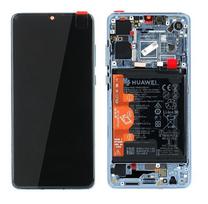 Ekranas tinkantis Huawei P30 (new version 2021) su lietimui jautriu stikliuku ir rėmeliu ir baterija Breathing Crystal (service
