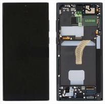 Ekranas tinkantis Samsung S908 S22 Ultra su lietimui jautriu stikliuku ir rėmeliu Phantom Black (service pack)
