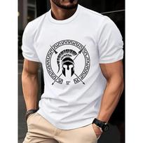 Men's Spartan Warrior T-Shirt - Round Neck Knit Top Suitable for Gym, Training, Outdoor | Machine Washable ,Vintage ,Casual Wear S balta