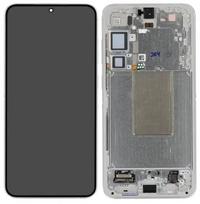Ekranas tinkantis Samsung S926 S24 Plus su lietimui jautriu stikliuku ir rėmeliu Marble Grey (assembled service pack)