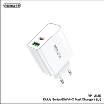 Įkroviklis Remax RP-U125 65W GaN USB-C / USB-A baltas