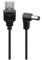 DC maitinimo kabelis USB A - 5.5x2.1mm 5V 1A juodas Goobay