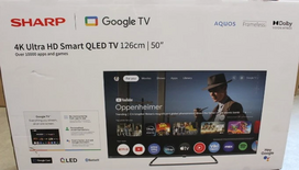 SALE OUT. Sharp 50HP6265E 50" (126cm) QLED 4K Ultra HD Google TV, Dolby Vision, Dolby Atmos, Central Stand | Sharp 50HP6265E